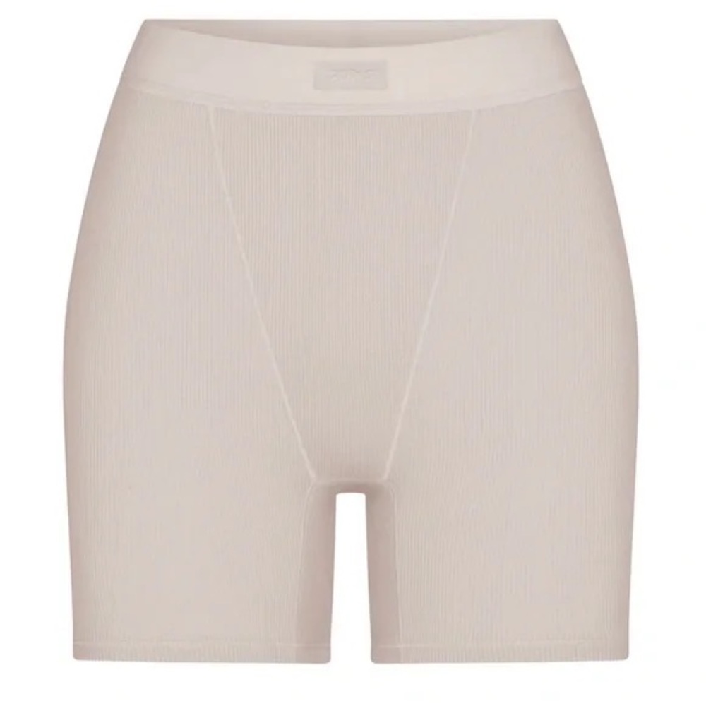 SKIMS Cotton-Blend Ribbed Boxer Shorts